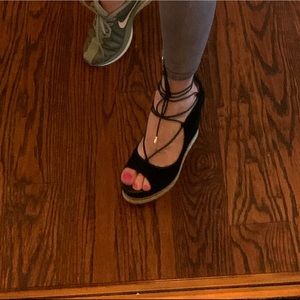 Sam Edelman tie black wedges